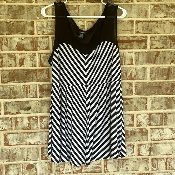 Torrid Black and White Striped Summer Blouse - Picture 1 of 6